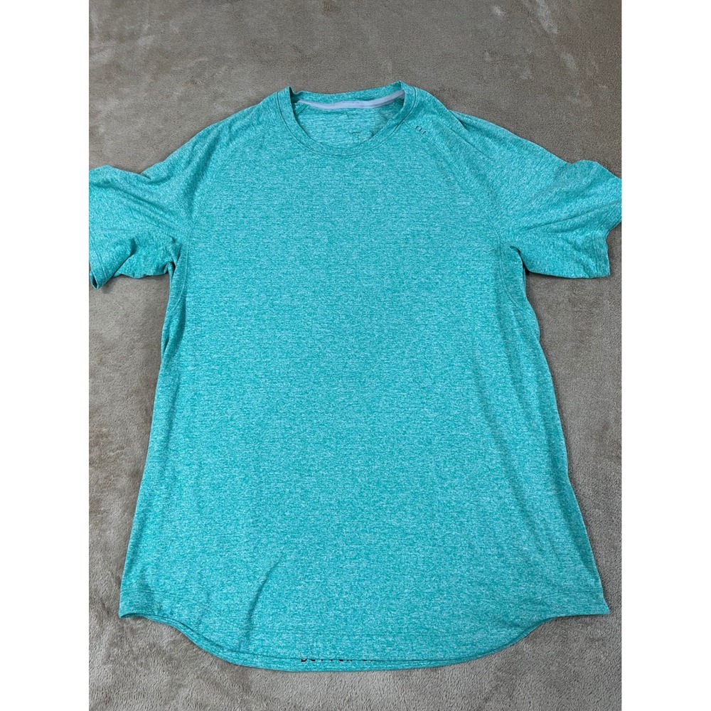 Lululemon Metal Vent Tech Short Sleeve Shirt Men Size Large Blue Gym Workout EUC